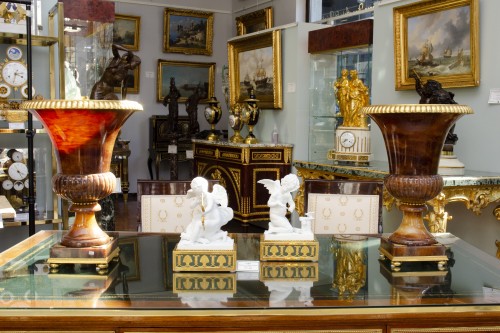 Importante paire de vases Médicis, albâtre de Volterra - Objet de décoration Style Louis-Philippe