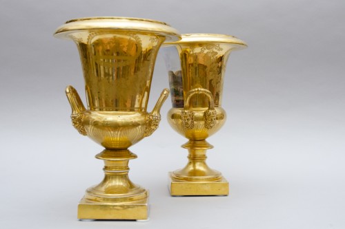 Pair of crater vases with landscapes, Darte Frères in Paris - 
