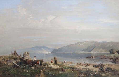 Fjors, view from the Toget Island by RASMUSSEN Georg Anton (1842 - 1914)