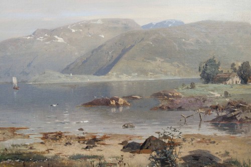 Tableaux et dessins Tableaux XIXe siècle - Fjords vues de l'ile de Torget - RASMUSSEN Georg Anton (1842 - 1914)