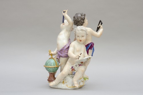 Groupe « L’Astronomie » aux Amours, porcelaine de Meissen Vers 1750-1760 - L'Egide Antiques