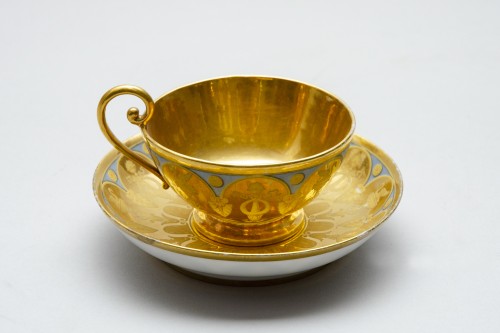 Tasse et soucoupe Empire, Dihl à Paris - Céramiques, Porcelaines Style Empire