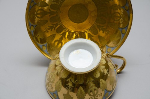 Empire - Empire tea cup and saucer, Dihl in Paris