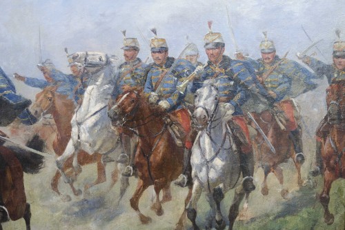 &quot;Hussar attack&quot;, Ritter von MEISSL August (Bazin 1867 - 1921) - 