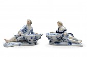 Paires de salières en porcelaine de Meissen, 19e siècle