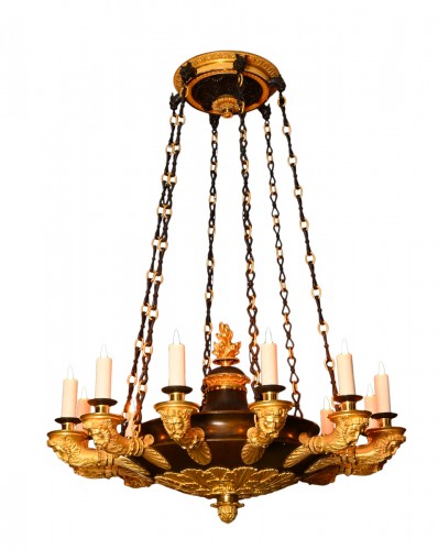 A French Empire discus chandelier