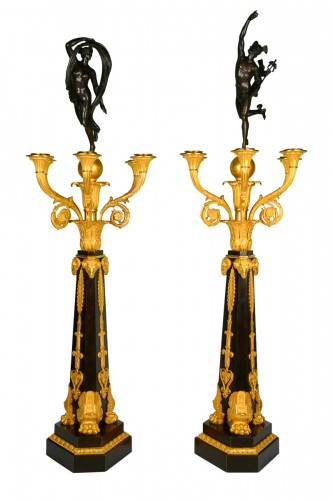 A pair of ormolu Empire candelabras