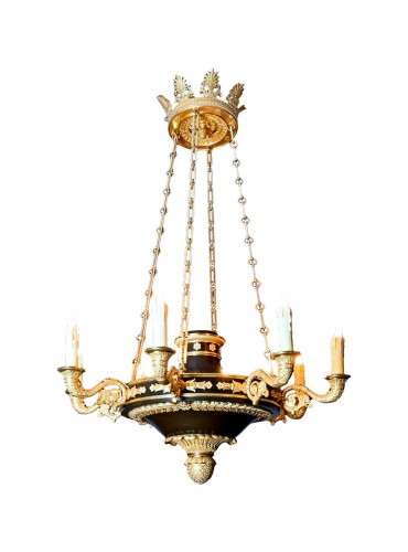 A French Empire discus chandelier