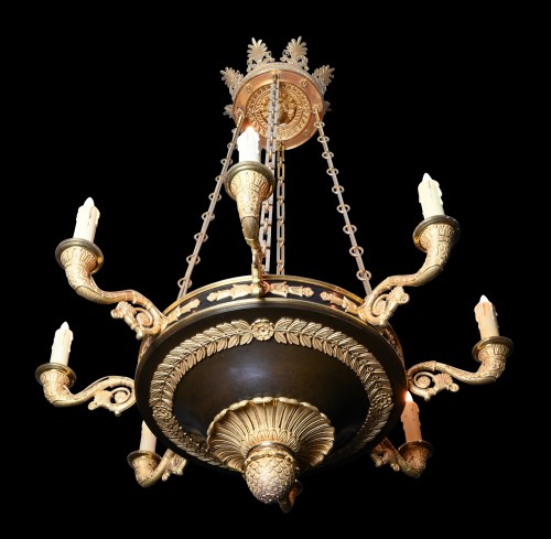 Lighting  - A French Empire discus chandelier