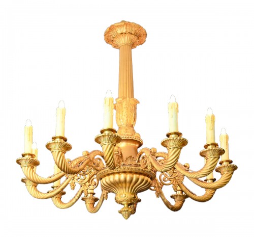 Lustre en bronze doré vers 1820