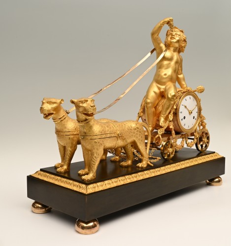 Bacchus assis sur un tonneau - Pendule de cheminée Empire - Limburg Antiquairs