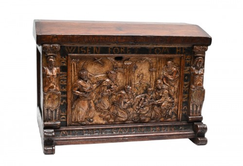 A 16th century oak bridal chest