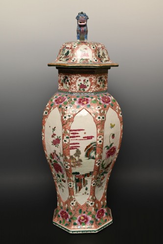  - A large Chinese porcelain vase with floral Famille Rose design.