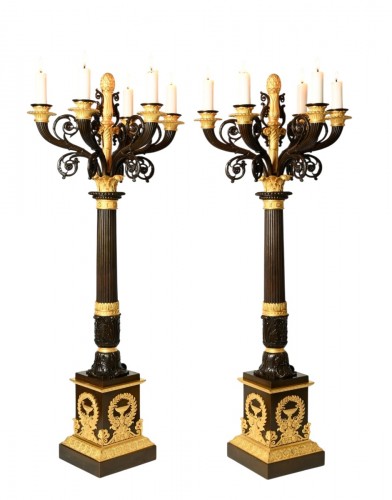 Paire de grands candélabres Empire