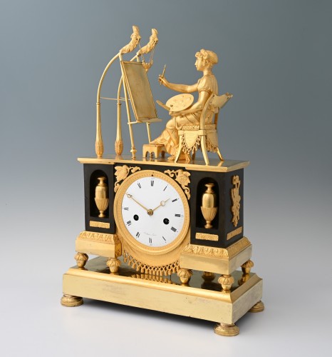 Empire pendule,‘Allegory of Painting - Horology Style Empire