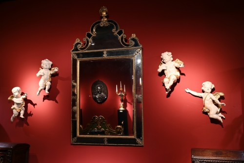 Sculpture Sculpture en Bois - Quatre anges en bois polychrome