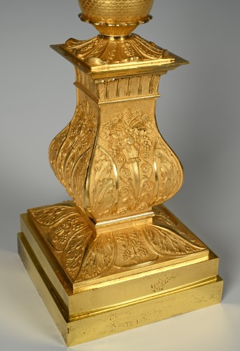 A pair of, ormolu four-light Empire candelabra circa 1825 - Restauration - Charles X
