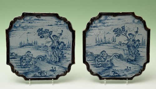 Une paire de plaques de Delft - Céramiques, Porcelaines Style 