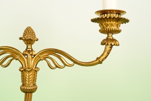 XVIIIe siècle - Paire de chandeliers anglais avec du Blue John