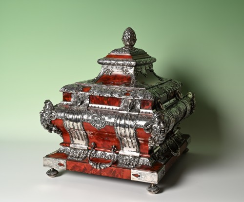 Objects of Vertu  - A document chest covered in tortoiseshell and fitted with silver