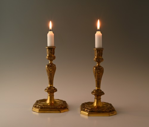 18th century - Pair of candlesticks, 18th century