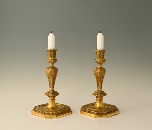 Pair of candlesticks, 18th century - Louis XIV