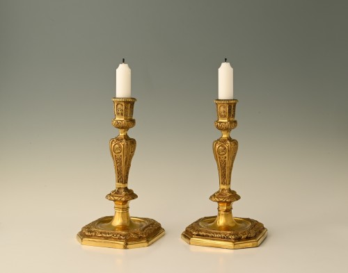 Louis XIV - Pair of candlesticks, 18th century