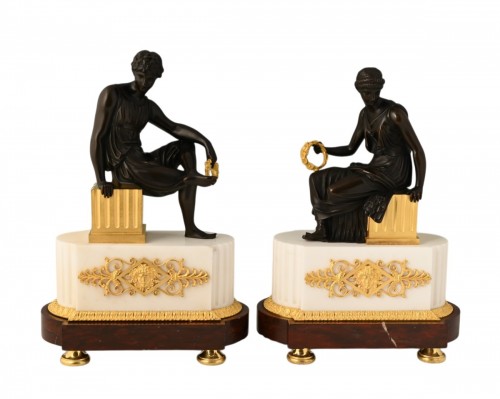 A pair of decorative sculptures