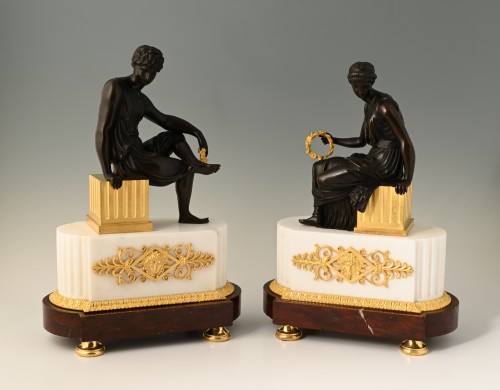 A pair of decorative sculptures - Decorative Objects Style Empire