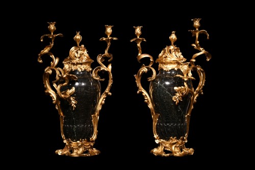 Pair of candelabra, signed ‘’Escalier de Cristal Paris" - Lighting Style Napoléon III