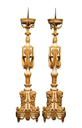 Pair of Louis XVI Giltwood Torchères