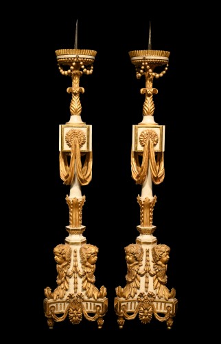 Pair of Louis XVI Giltwood Torchères - Lighting Style Louis XVI