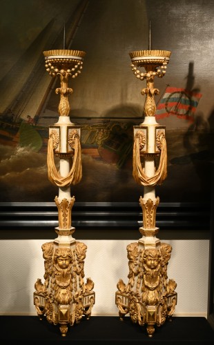 Pair of Louis XVI Giltwood Torchères - 