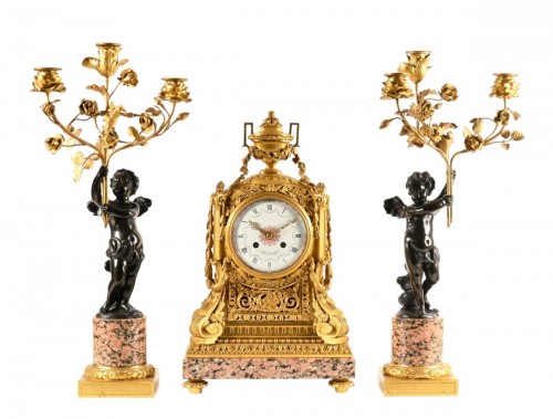 Henry Dasson – Importante garniture de cheminée