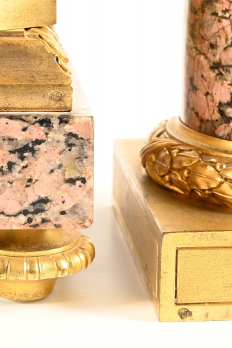 XIXe siècle - Henry Dasson – Importante garniture de cheminée