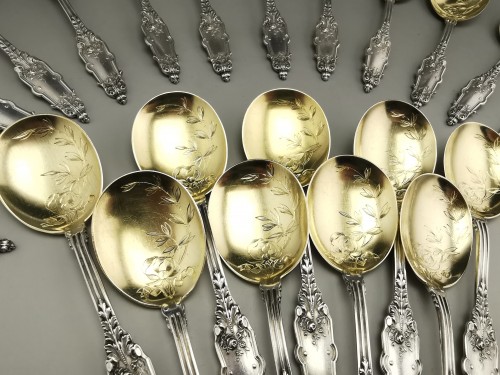 silverware & tableware  - Puiforcat &quot;&quot; - acanthus Ice Cream Scoops 