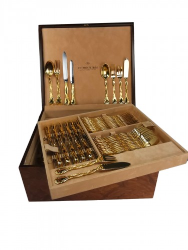Odiot -  &quot;Trianon&quot; gilded silver Cutlery Set