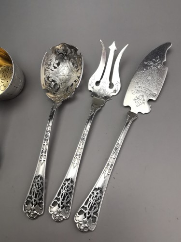 Puiforcat &quot;fer De Lance&quot; - Set Of Mignardises/tea Service Pieces Silver - silverware & tableware Style 