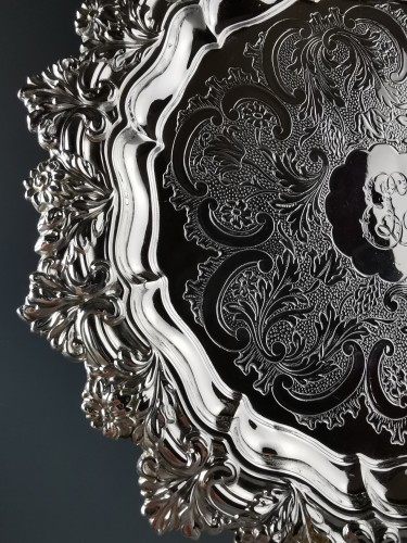 Odiot - Tripod Presentation Dish .950 Silver, Paris 1819-38 - 