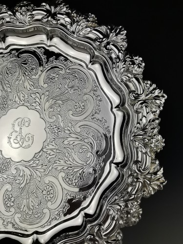  - Odiot - Tripod Presentation Dish .950 Silver, Paris 1819-38