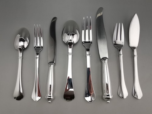 Puiforcat -  80 pieces &quot;Richelieu&quot; Cutlery Set  - silverware & tableware Style 