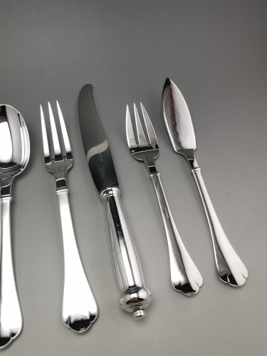 silverware & tableware  - Puiforcat -  80 pieces &quot;Richelieu&quot; Cutlery Set 