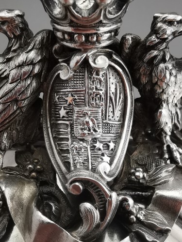 Odiot - Silver Box With The Arms Of De Breteuil Family - 