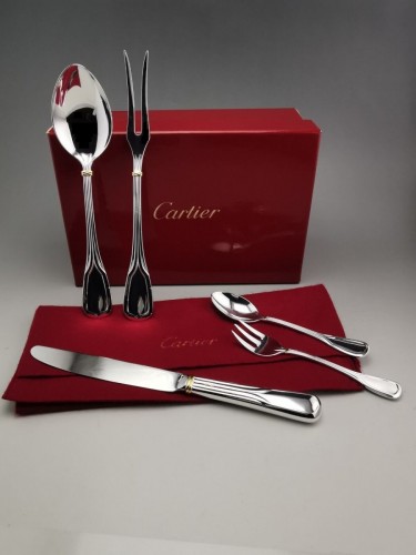 Antiquités - Cartier - Silverplate &quot;La Maison du Prince&quot; Cutlery Set  54 Pieces