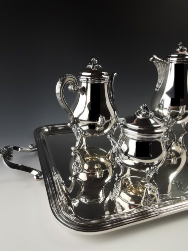 Christofle - &quot;pompadour&quot; Silver Plated Tea Coffee Set - silverware & tableware Style 