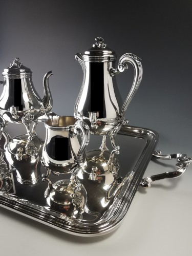 Argenterie et Arts de la table  - Christofle - Service a thé café "Pompadour" en métal argenté