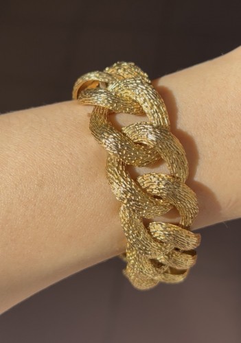 Antiquités - Yellow gold curb chain bracelet