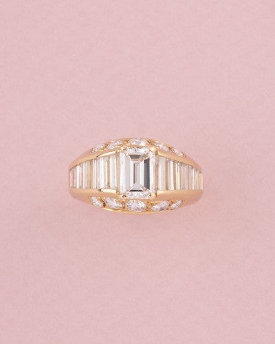 Bague en or jaune et diamants - Bijouterie, Joaillerie Style 