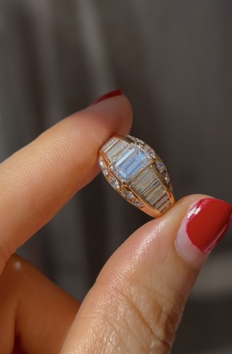  - Bague en or jaune et diamants