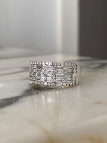 Bague en or blanc et diamants - Bijouterie, Joaillerie Style 